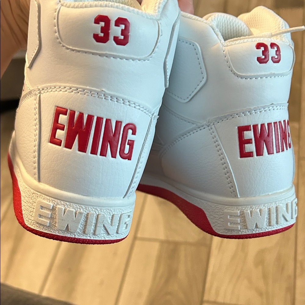 Brand New Patrick Ewing White and Red High-Top Pre School Sneakers 2.5 Youth - Picture 9 of 10